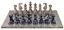 Oceanic & Black Marble European Series Chess Set with Handcrafted Pieces and Elegant Faux Leather Storage Box – Premium Decorative Chess Board Gift for Collectors & Enthusiasts