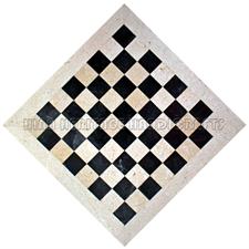 Premium Jet Black & Botticino Marble Chess Board - Handcrafted with Customizable Borders