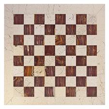 Luxurious Red Onyx & Botticina Marble Chess Set - Customizable Borders in Botticina or Red Onyx