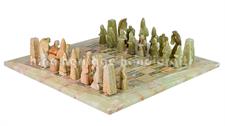 Premium Marble Chess Set – Green Onyx & Burma Teak Royal Bishop Series with Faux Leather Box