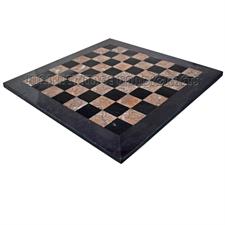 Jet Black & Marina Pink Marble Chess Board - Elegant 2-Tone Chess Set with Custom Variant Borders