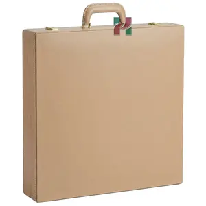 Elegant Beige Latte PU Leather Chess Set Storage Box – Stylish & Durable Organizer for Chess Pieces