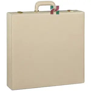 Elegant Champagne Color PU Leather Chess Storage Box - Stylish & Durable Organizer for Your Chess Set