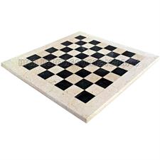 Premium Jet Black & Botticino Marble Chess Board - Handcrafted with Customizable Borders