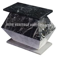 Black Zebra & White Marble Natural Stone Amaryllis Urns