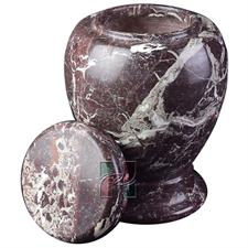 Red Zebra Marble Natural Stone Chevron Urn 
