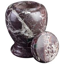 Red Zebra Marble Natural Stone Chevron Urn 