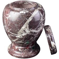 Red Zebra Marble Natural Stone Chevron Urn 