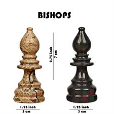 Black and Coral Marble Chess Set - Elegant Handcrafted Marble Chess Pieces for Home Decor & Play