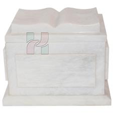 White Marble Natural Stone Bible Cremation Urn 