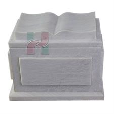 White Marble Natural Stone Bible Cremation Urn 