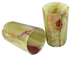 Green Onyx Stone Wine Glass 3x5 Inch – Handcrafted Natural Marble Tumbler for Home Bar