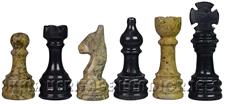 Coral & Red Onyx Natural Stone Chess Table With Classic Series Chess Pieces