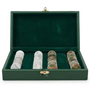 Metallic Edge Precious Green Onyx Backgammon Checkers - Premium Quality Game Pieces in the USA
