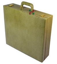 Olive Green PU Leather Storage Box for Chess Set - Stylish & Durable Organizer for Chess Pieces and Board
