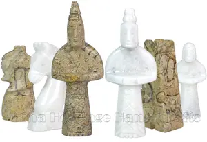 Luxury Coral & White Marble Royal Bishop Series Chess Set – Handcrafted Chess Pieces