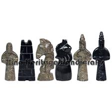 Premium Oceanic & Black Marble Chess Set – Handcrafted Stone Chessboard with Polished Marble Pieces for Home Decor & Collectors | Faux Leather Storage Box