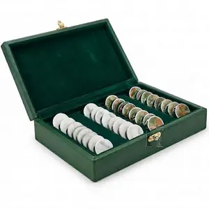 Metallic Edge Precious Green Onyx Backgammon Checkers - Premium Quality Game Pieces in the USA