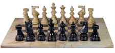 Premium Burma Teak and Jet Black Marble European Style Chess Set – Handmade Premium Chess Pieces with Faux Leather Storage Box – Classic  Marble Chessboard Gift Set for Adults and Collectors