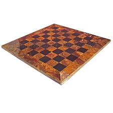 Red Onyx & Jet Black Marble Chess Board with Customizable Borders | Elegant Chess Set