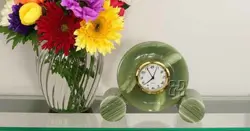 Premium Green Onyx Spindle Clock – Handcrafted Natural Stone Home and Office Decor