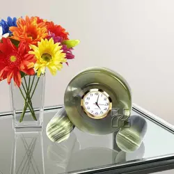 Premium Green Onyx Spindle Clock – Handcrafted Natural Stone Home and Office Decor