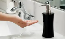 Elegant Jet Black Onyx Soap Dispenser – Solid Stone Design for Home & Hotel Bathrooms