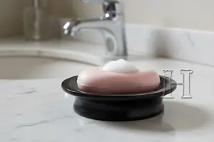 Elegant Jet Black Onyx Soap Dispenser – Solid Stone Design for Home & Hotel Bathrooms