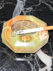 Premium Hexagon Green Onyx Stone Ash Tray 6 Inch – Elegant Handcrafted Cigarette Tray for Smokers