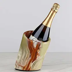 Handmade Green Onyx Marble Wine Chiller – 5.5 x 6.5 Inch Elegant Stone Bottle Holder for Chilling Wine