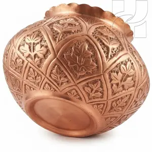 Handcrafted Embossed Copper Handi Pot – Authentic Traditional Kitchenware Decor