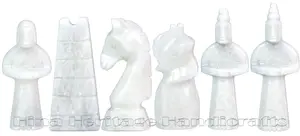 Handcrafted Black Zebra and White Marble Royal Bishop Series Chess Pieces Set - 3.75 Inch King Luxury Natural Stone Chessmen for Collectors and Home Decor