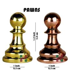 Premium Solid Brass Staunton Chess Pieces Set - Copper and Gold Finish | Luxury Weighted Chessmen