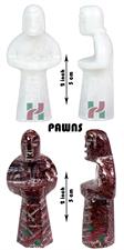 Handcrafted Red Zebra and White Marble Royal Bishop Series Chess Pieces Set – Luxury Natural Stone Tournament Chessmen 