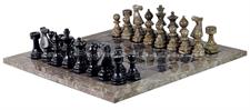 Oceanic & Black Marble European Series Chess Set with Handcrafted Pieces and Elegant Faux Leather Storage Box – Premium Decorative Chess Board Gift for Collectors & Enthusiasts