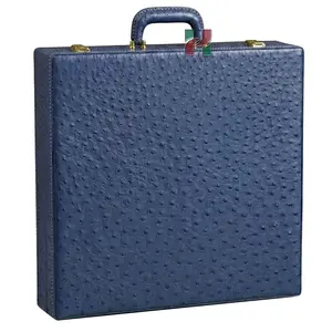 Premium Ostrich Textured PU Leather Chess Storage Box – Elegant and Durable Organizer