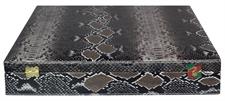 Premium Walnut Brown Snake Textured PU Leather Chess Set Storage Box - Elegant and Durable Organizer for Chess Pieces, Board, and Accessories