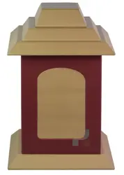 Pagoda Cremation Urn with Elegant Twin Color Finish – Inspired Funeral Memorial Box for Human Ashes