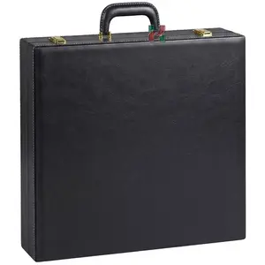 Premium Jet Black PU Leather Chess Set Storage Box - Durable & Elegant Storage Solution For Chess Set 