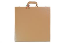 Elegant Beige Latte PU Leather Chess Set Storage Box – Stylish & Durable Organizer for Chess Pieces