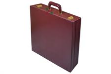 Elegant Burgundy PU Leather Storage Box for Chess Set – Stylish Organizer for Chess Pieces and Board