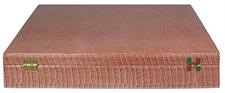 Peachy Pink PU Leather Chess Set Storage Box – Elegant and Durable Organizer for Chess Pieces and Board – Stylish Chess Storage Solution for Home or Travel