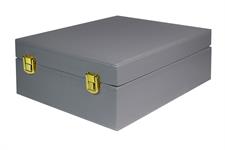 Elegant Slate Gray PU Leather Storage Box for Green Onyx Wine Glasses | Perfect for Home Bar