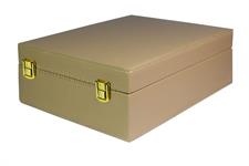 Beige Latte PU Leather Storage Box for Green Onyx Wine Glass - Elegant Wine Glass Holder, Perfect Gift in USA