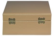 Beige Latte PU Leather Storage Box for Green Onyx Wine Glass - Elegant Wine Glass Holder, Perfect Gift in USA