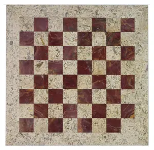 Luxury Coral & Red Onyx Rustic Series Chess Set – Unique Hand-Carved Stone Chess Board – Premium Gift for Strategy Game Lovers