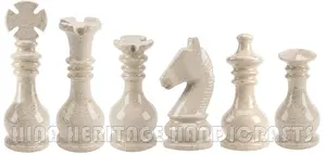 Monarch Gambit Luxury Chess Pieces Set | Handcrafted Red Onyx & Botticino Marble | Heirloom Quality Weighted Chessmen