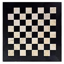 Premium Jet Black & Botticino Marble Chess Board - Handcrafted with Customizable Borders