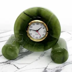 Premium Green Onyx Spindle Clock – Handcrafted Natural Stone Home and Office Decor