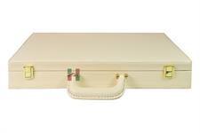 Elegant Champagne Color PU Leather Chess Storage Box - Stylish & Durable Organizer for Your Chess Set